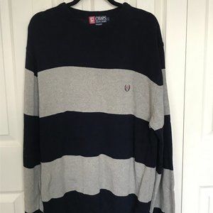 Chaps by Ralph Lauren Gray and Navy Men's Crewneck